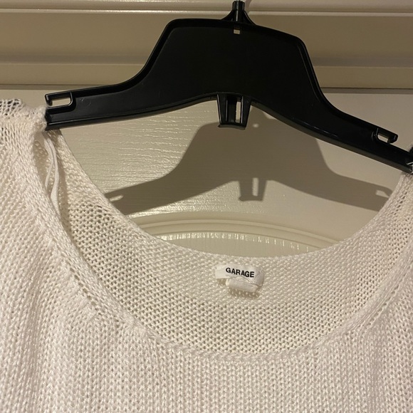 🪴Garage - Distressed White Crop Sweater - Picture 5 of 9